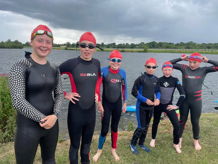 junior swimmers Young Swimmers at the 2024 Ripon Triathlon Festival